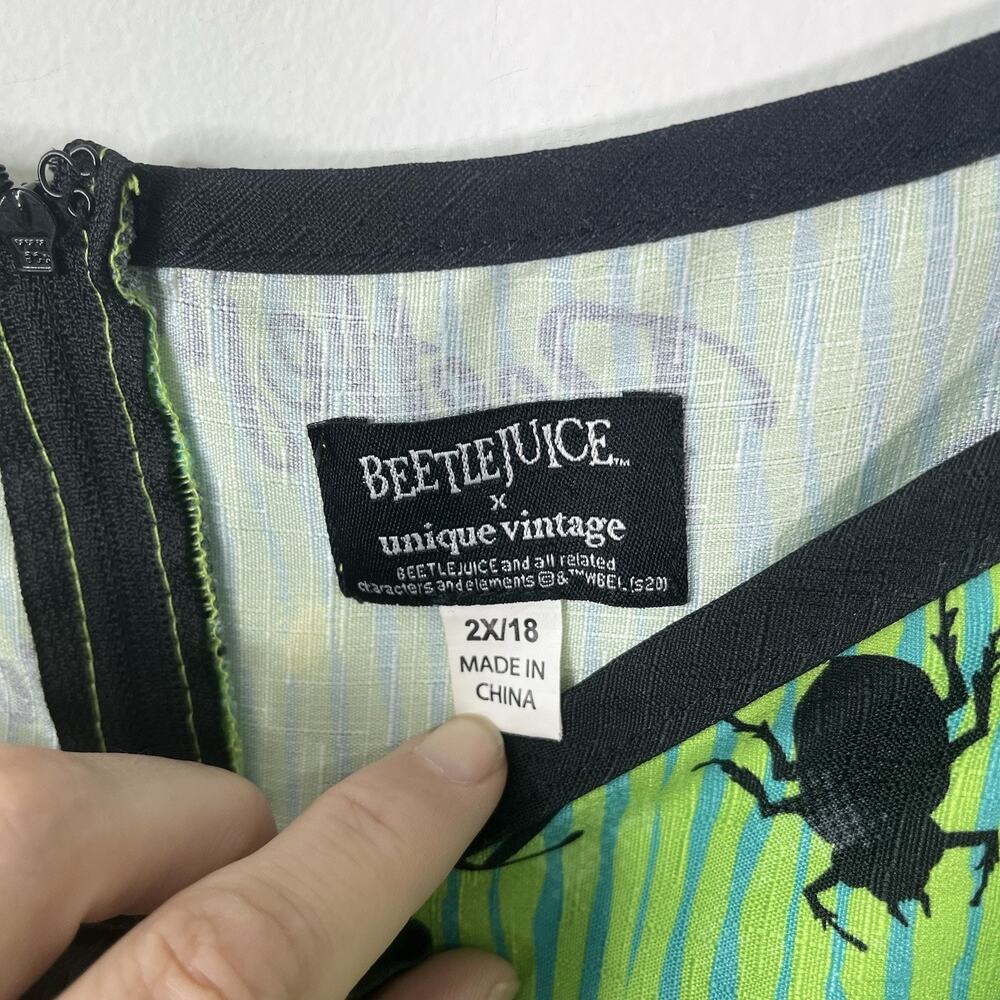 Unique Vintage Beetlejuice Crawling Critters Insect Hannah Swing Dress 2X Plus - Picture 6 of 15